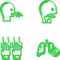 Bad Breath and Throat Cancer Icon vector