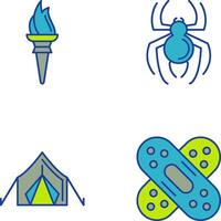 Torch and Spider Icon vector