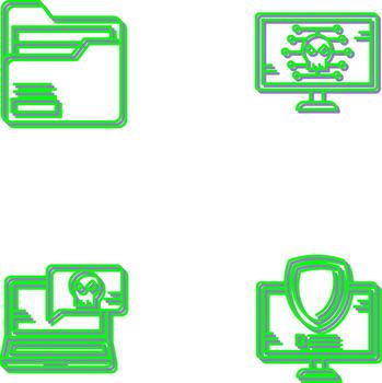 Folder and Malware Icon vector