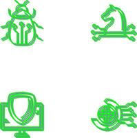 Bug and Trojan Icon vector