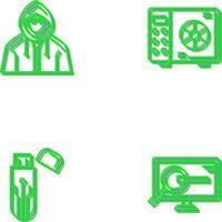 Safe Box and Hacker Icon vector