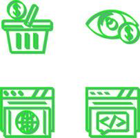 compras cesta y ojo icono vector