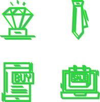 Diamond and Tie Icon vector