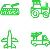 Tank and Tractor Icon vector