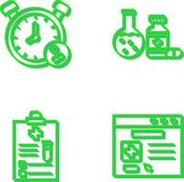 Clock and test tube Icon vector