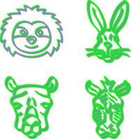 Sloth and Rabbit Icon vector