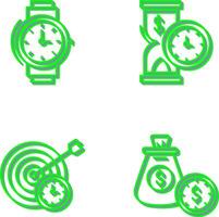 Wrist Watch and Time is Money Icon vector