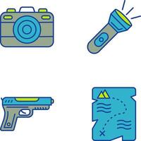 Camera and Flash Light Icon vector