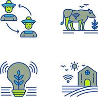 Connect and Cattle Icon vector