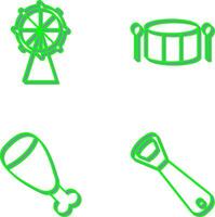 Ferris Wheel and Drum Icon vector