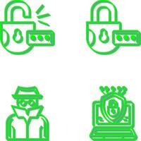 Unlock and Protect Icon vector