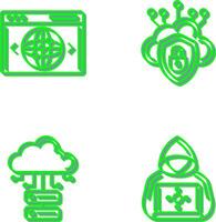 Cloud Security and Website Icon vector