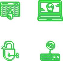Hacking and Laptop Icon vector