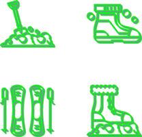 Shovel and Ski Boots Icon vector