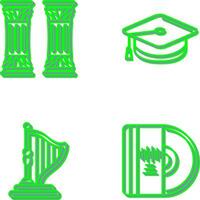 Column and Mortarboard Icon vector