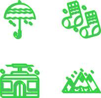 Umbrella and Winter Socks Icon vector