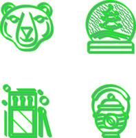 Polar Bear and Snow Globe Icon vector