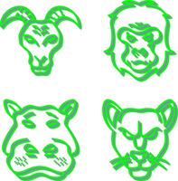 Goat and Gorilla Icon vector