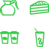 cake slice and coffee pot Icon vector