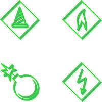 under construction and flammable material Icon vector