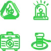 Caution Fire and Siren Icon vector