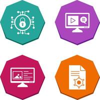 Data Security and Content Production Icon vector