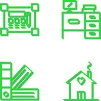 Blueprint and Desk Icon vector