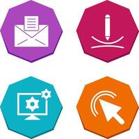 email documents and draw curve Icon vector