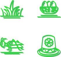 Grass and Eggs Icon vector