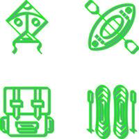 Kite and Kayak Icon vector