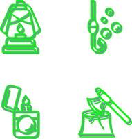 Lantern and Fishing Hook Icon vector