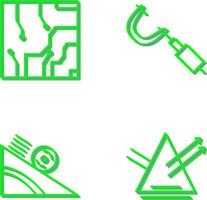 eléctrico circuito y micrómetro icono vector