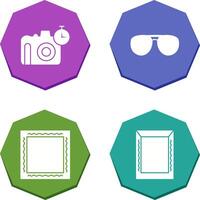 glasses and timer on camera Icon vector