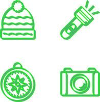 Winter Hat and Flash Light Icon vector