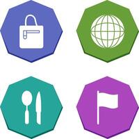handbag and globe Icon vector