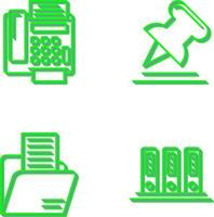 Fax Machine and Pin Icon vector