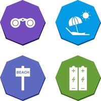 Binoculars and beach Icon vector