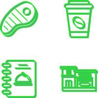 Meat and Coffee Icon vector