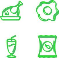 Chicken leg and Fried egg Icon vector