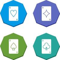heart cards and diamonds card Icon vector