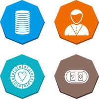 casino dealer and stack of coins Icon vector