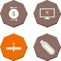 transaction and disconnected network Icon vector