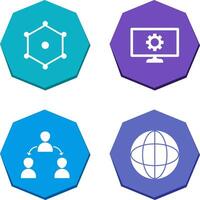 nodes and network setting Icon vector