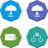 download from cloud upload to cloud Icon vector