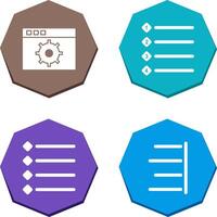 settings and numbered lists Icon vector