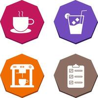 hot coffee and whiskey sour Icon vector