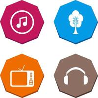 Music Player and Tree Icon vector