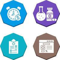 Clock and test tube Icon vector