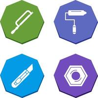 Hacksaw and Paint Roller Icon vector