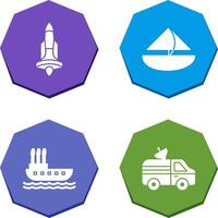 Rocket and Small Yacht Icon vector